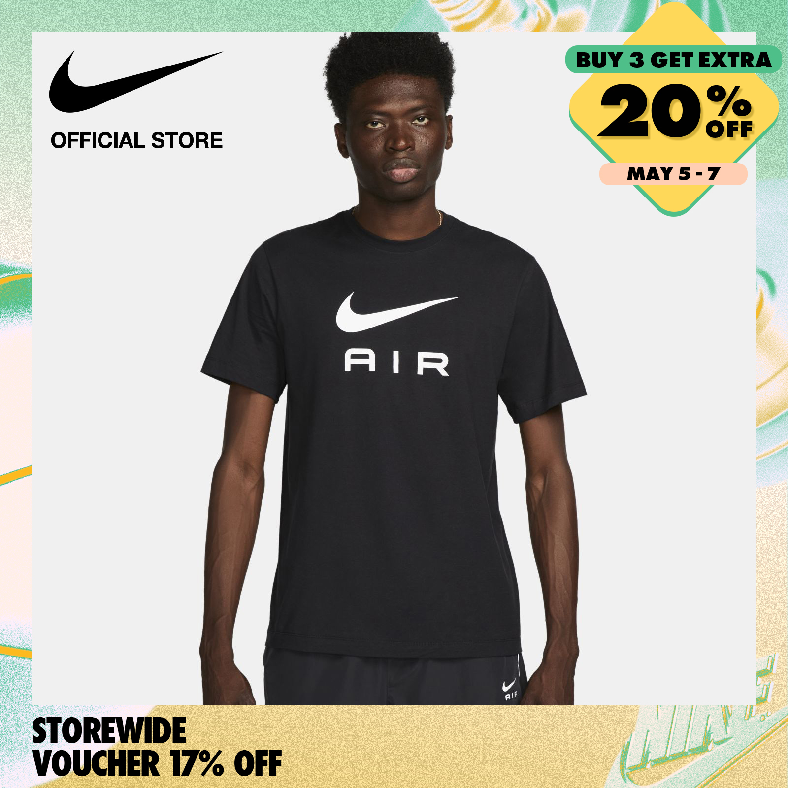 Nike Men's Sportswear Air T-Shirt - Black