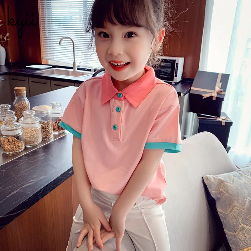 KYII Girl Summer children Korean shirt Versatile short sleeve Top kyii0005