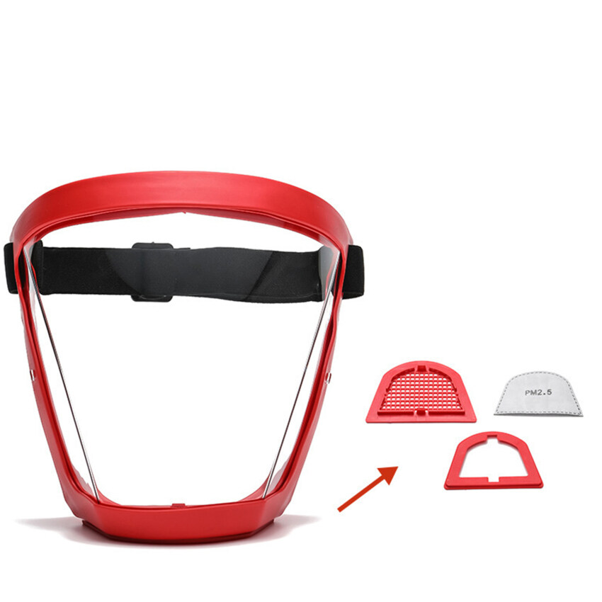 Scudi Protettivi a Pieno Facciale, Protective Full Face Shield Integrale per Donna Uomo, Scudo Antivento Trasparente HD Regolabile per Moto Biciclette Sci Snowboard Escursionismo