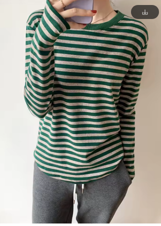 AOSSVIAO Basic Striped T-shirt Women Multi Colors Casual Cotton Stretchy Long Sleeve Tops Spring Autumn Loose Tee Shirt Femme