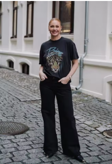 2024 Summer Tees 100% Cotton Black Wash T-shirts O-Neck T-Shirts Tops