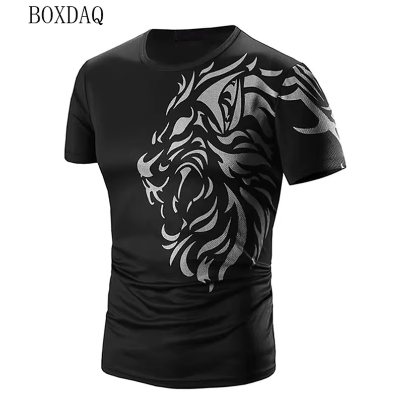 Men's Tiger T-Shirt Fashion 3d Male Short Sleeve Street Casual Sports Tops Oversized O-Neck Pullover Shirt Summer Man Clothing