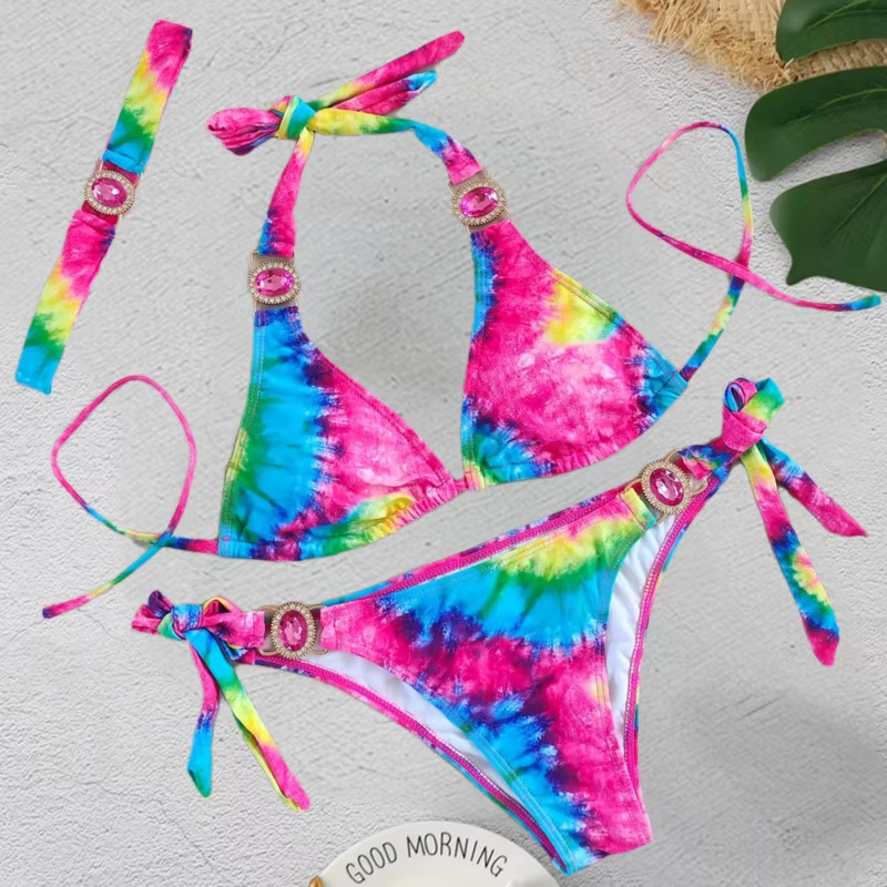 Sexy Bikinis 2025 Swimsuits With Rhinestones Women's Swimwear Female Push Up Bikini Beach Swim Wear Bathing Suits Pool Bather